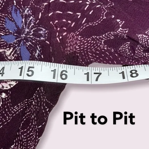 Anthropologie Maeve Monaco Purple Floral Tiered Dress Womens Size Small