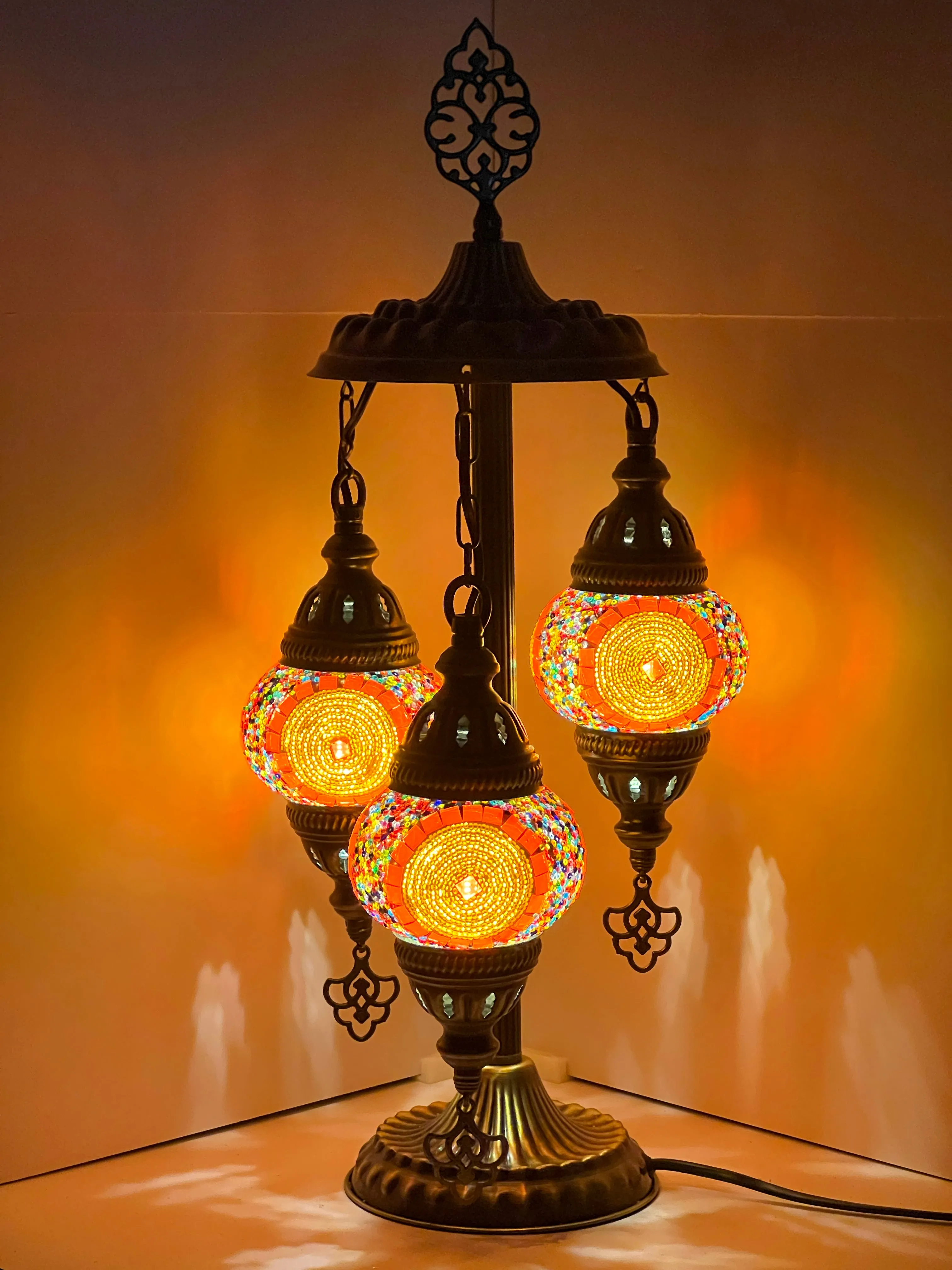 Aphrodite Boho Handcrafted 3 Tiered Mosaic Table Lamp