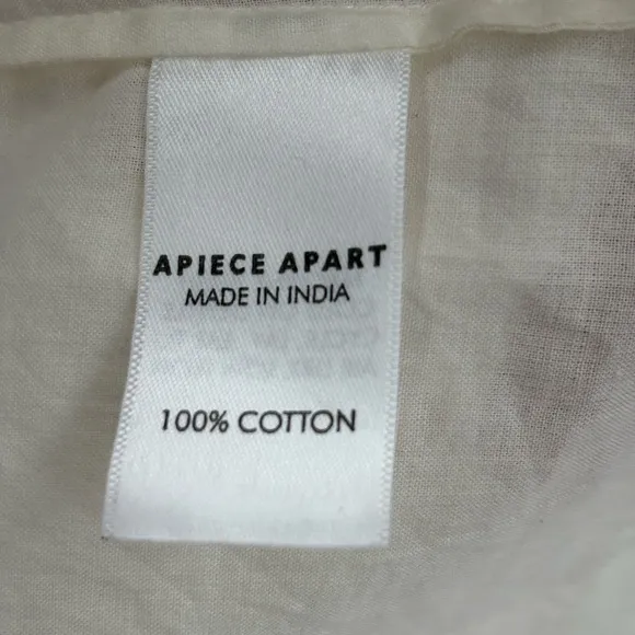 Apiece Apart White Boho Stripped Long Sheer Tiered Cotton Maxi Dress Size 6