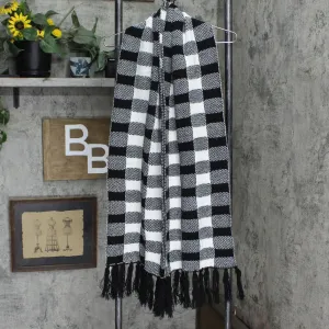 Aqua Womens Buffalo Plaid Wrap Rectangle Fringe Scarf