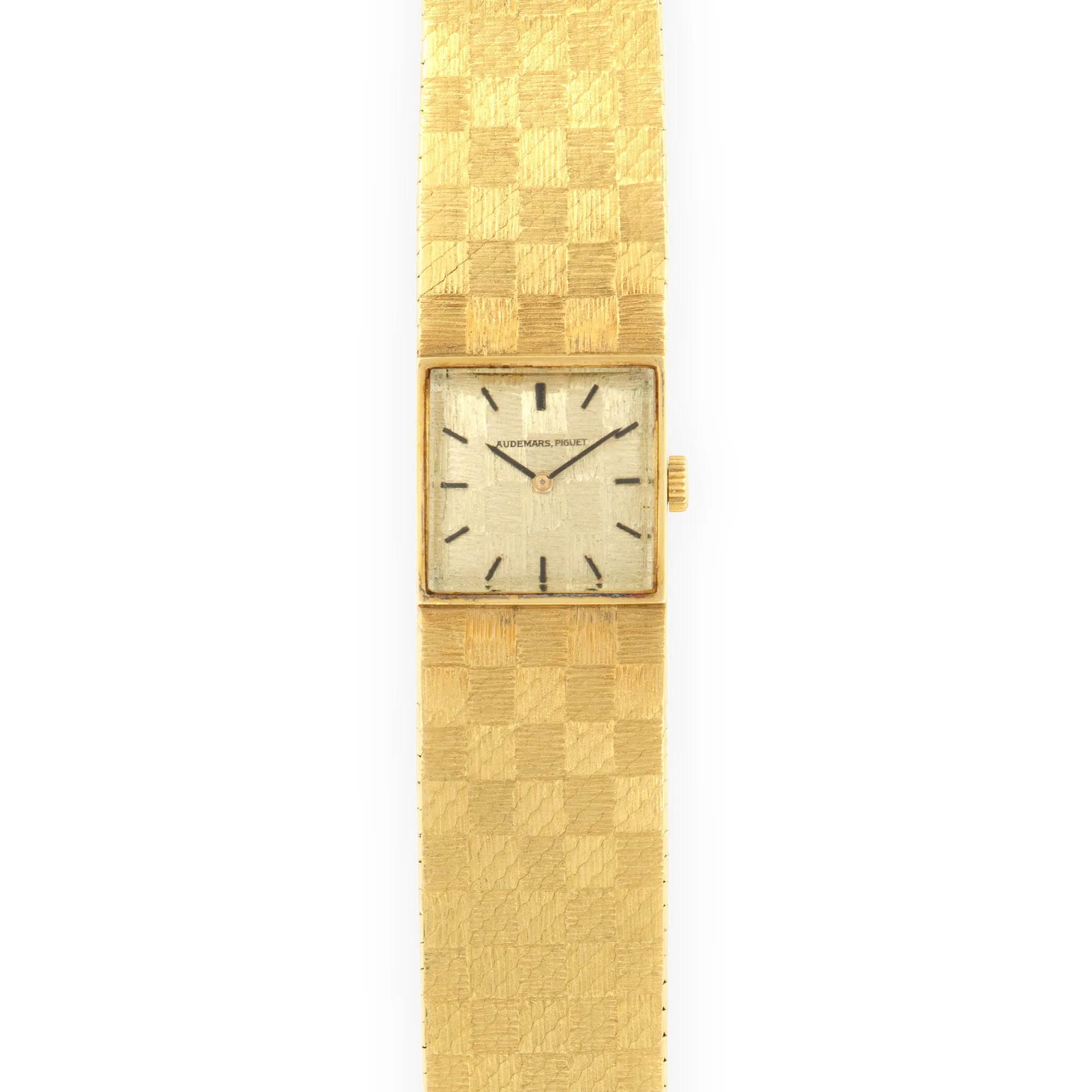 Audemars Piguet Yellow Gold Checkered Bracelet Watch with Original Warranty Paper