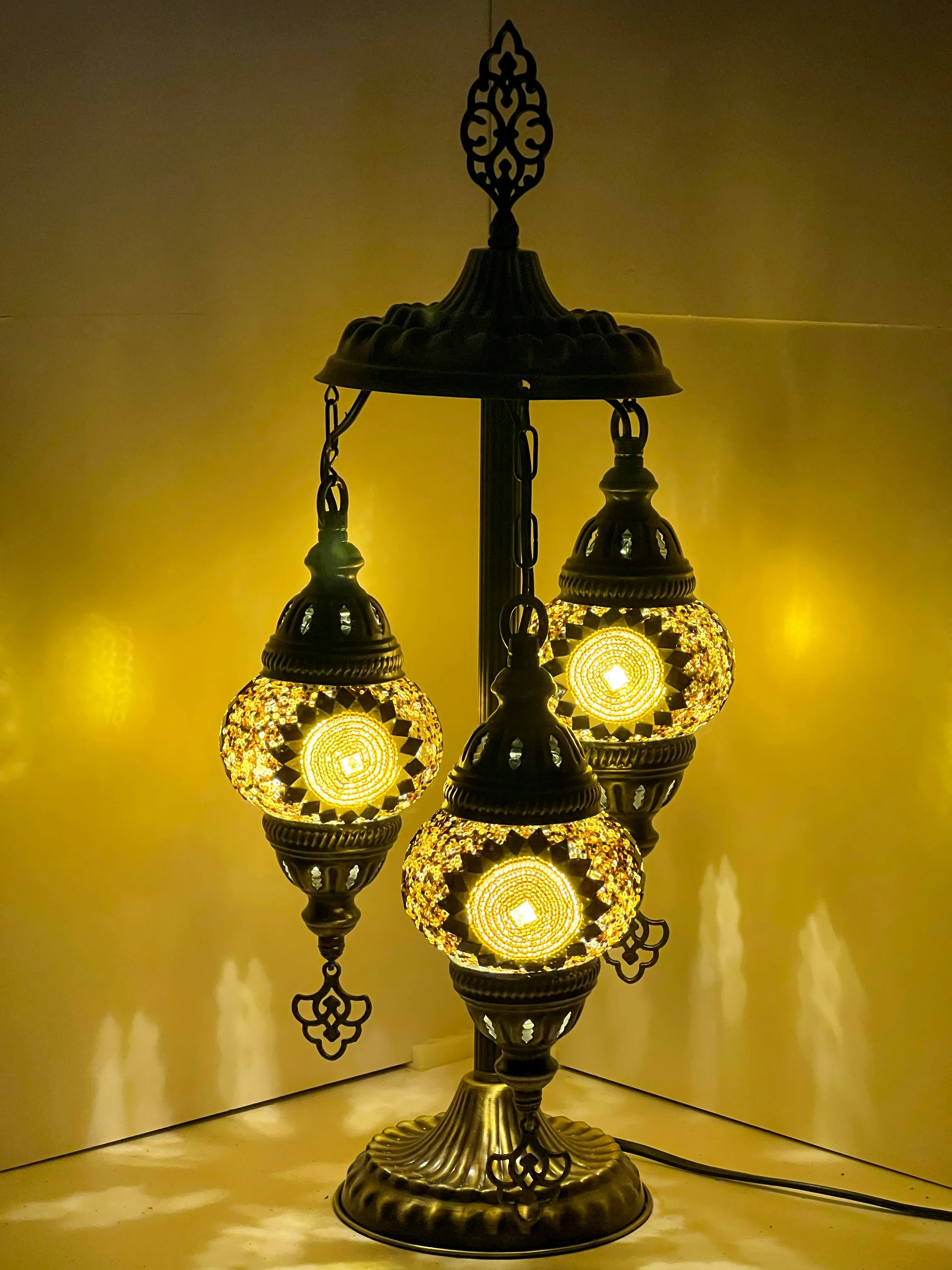 Aurea Boho Handcrafted 3 Tiered Mosaic Table Lamp