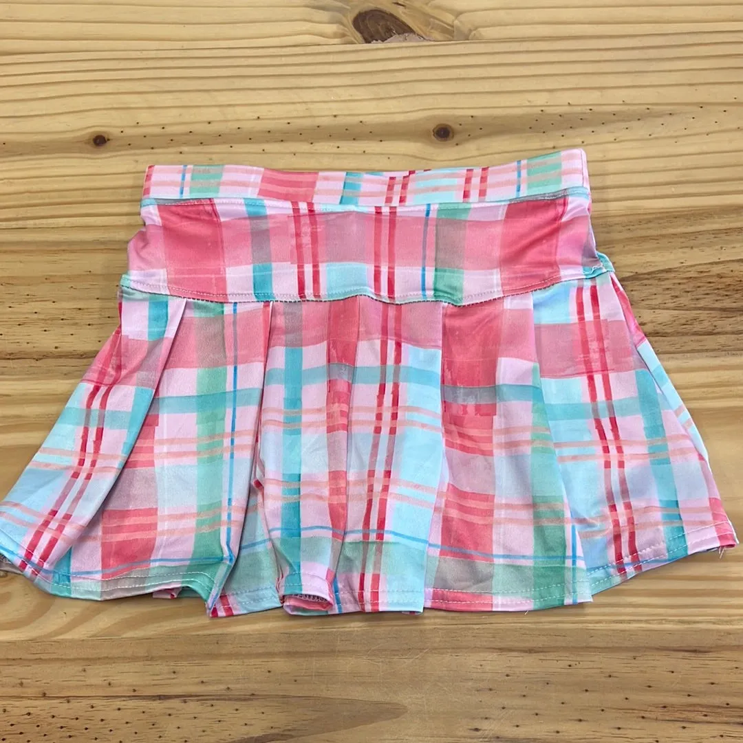 Azarhia Tennis Skort in Sangria Plaid