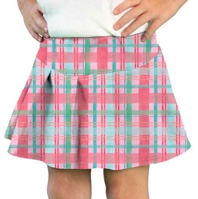 Azarhia Tennis Skort in Sangria Plaid