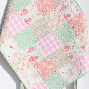 Baby Girl Quilt Newborn Gift Crib Bedding New Baby Keepsake Floral Baby Blanket