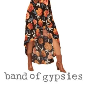 BAND OF GYPSIES | NWT High Low Wrap Full Ruffled Floral Boho Viscose Skirt