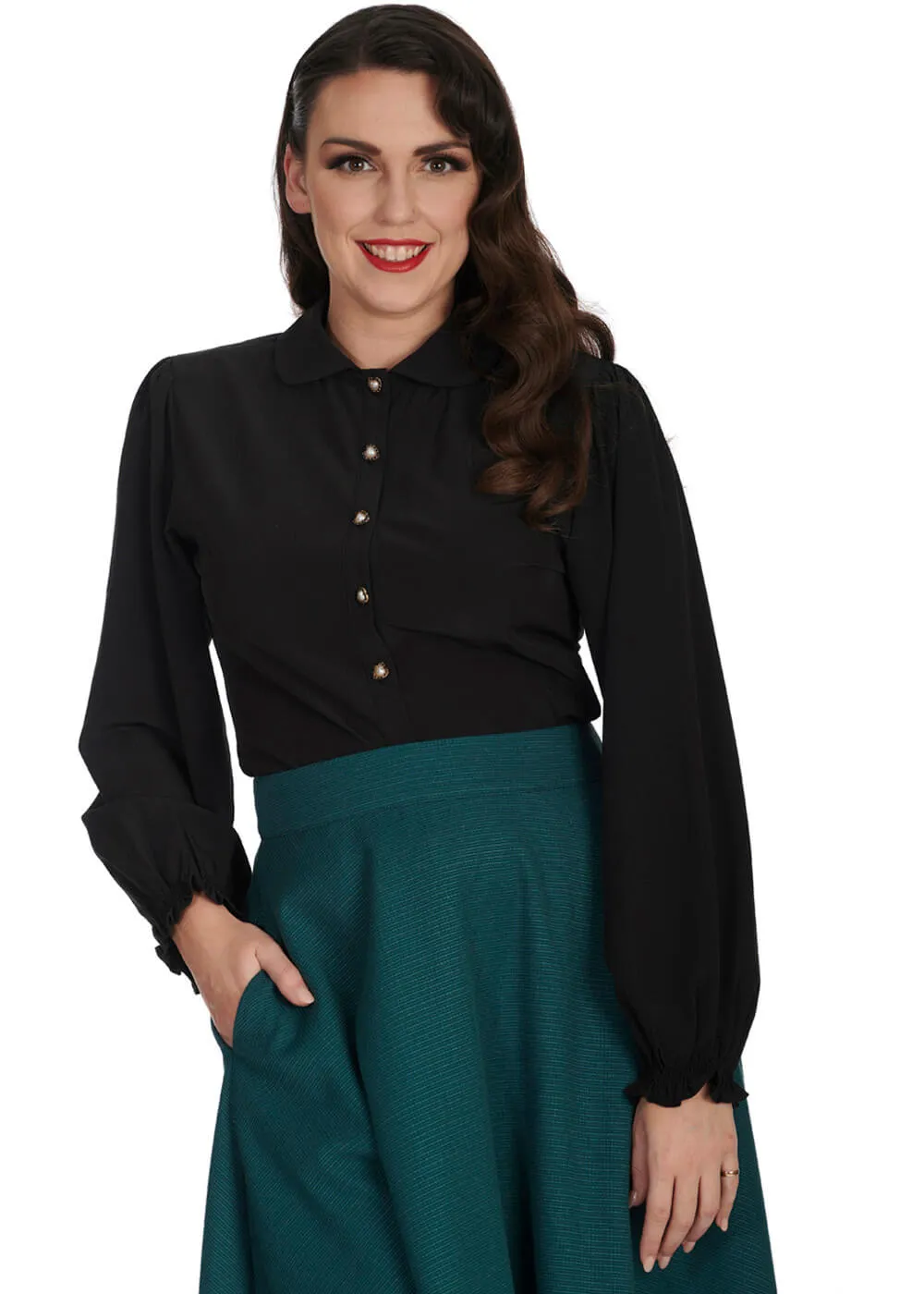 Banned Posey 40's Blouse Black