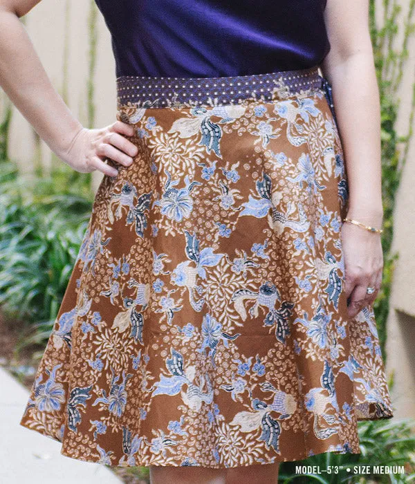 Batik Wrap Skirt - Lavender Latte