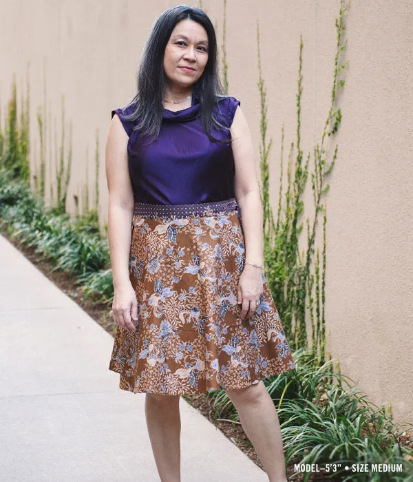 Batik Wrap Skirt - Lavender Latte