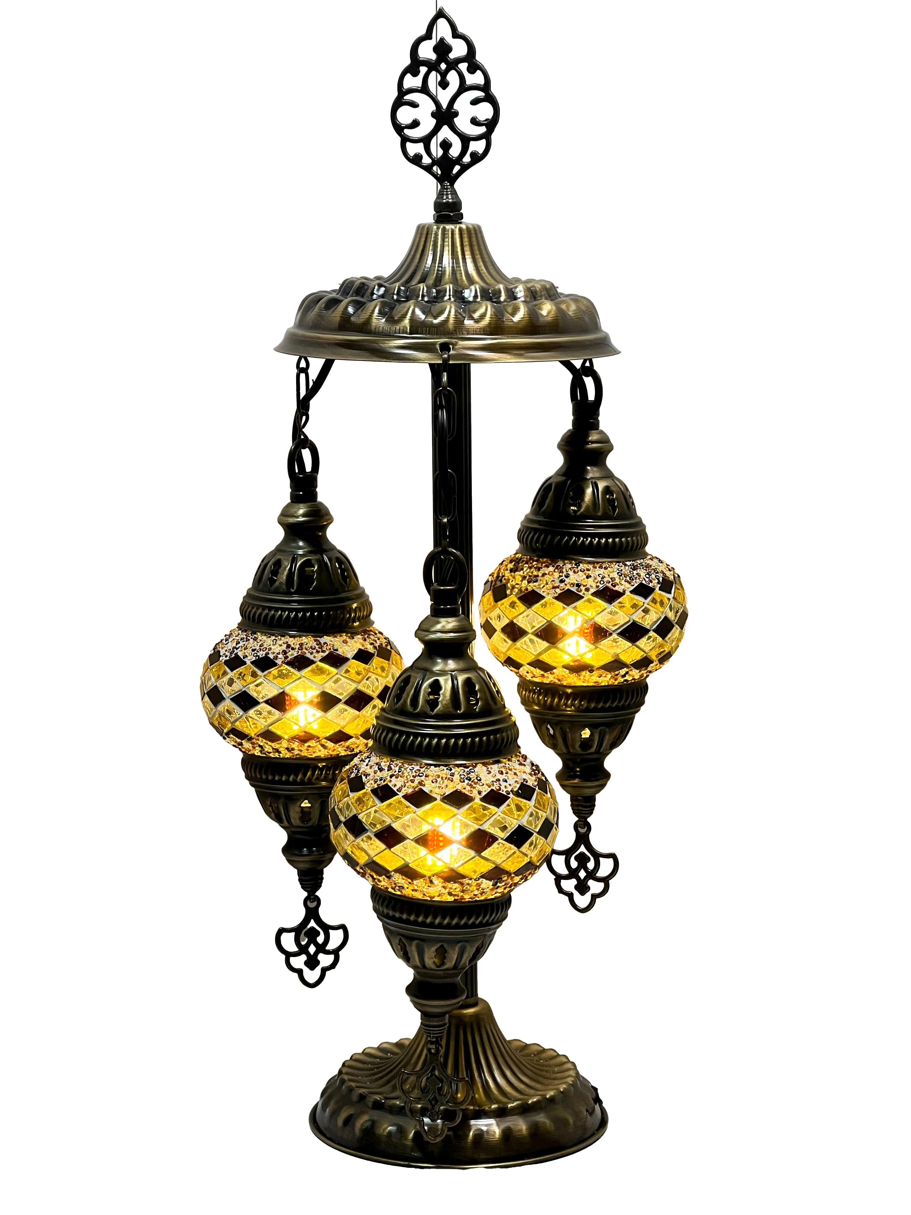 Bellona Boho Handcrafted 3 Tiered Mosaic Table Lamp