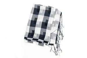 Black & White Checkered Cotton - Shawl