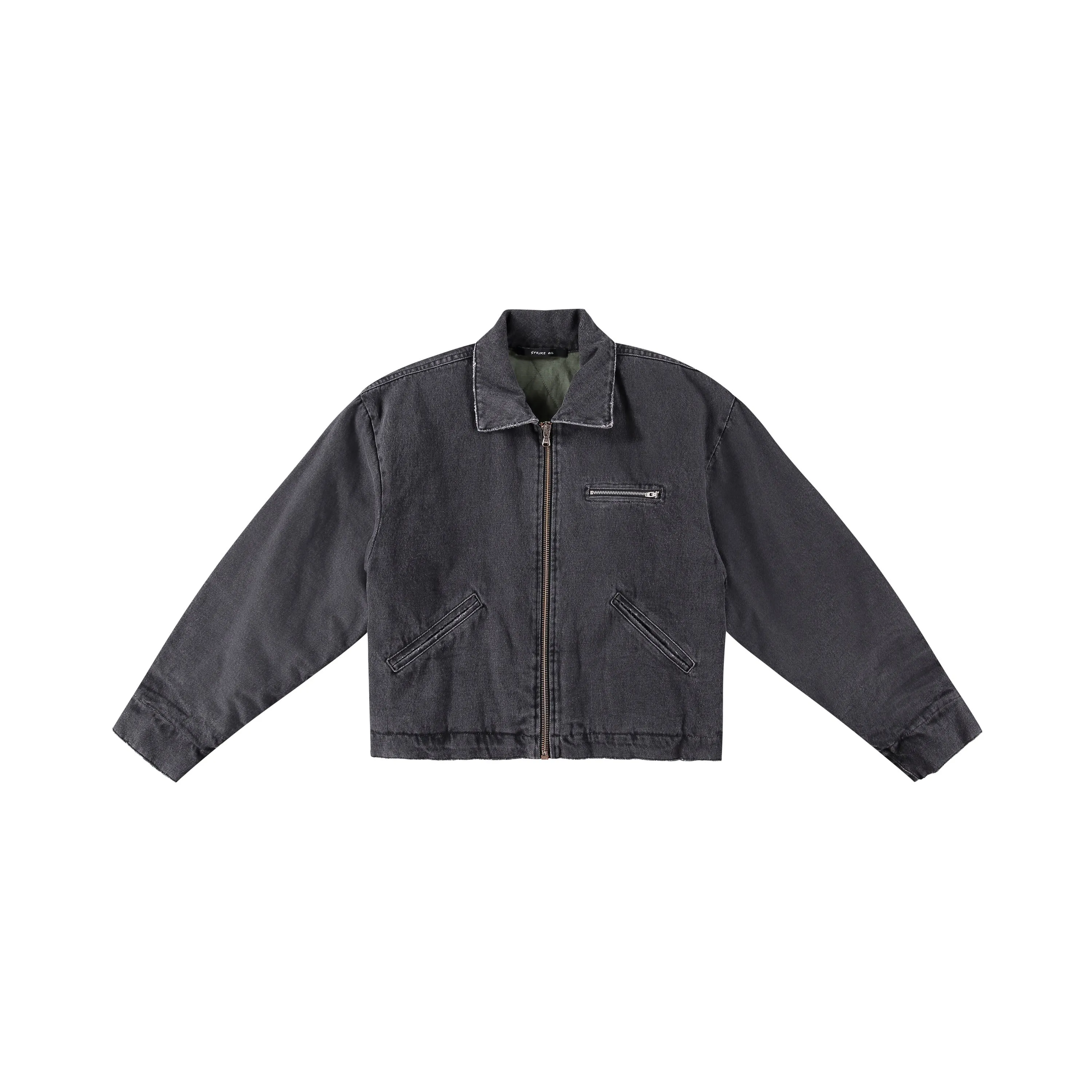 BLACK DENIM MECHANIC JACKET