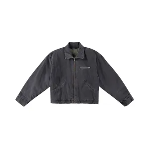 BLACK DENIM MECHANIC JACKET