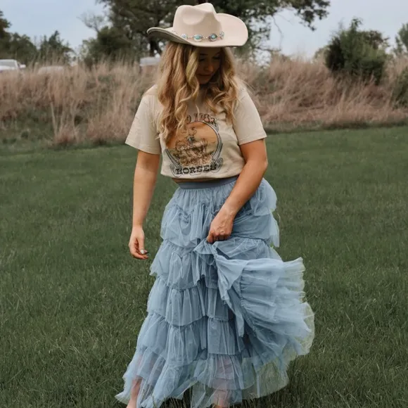 Bohemian Tiered Midi A-line Skirt
