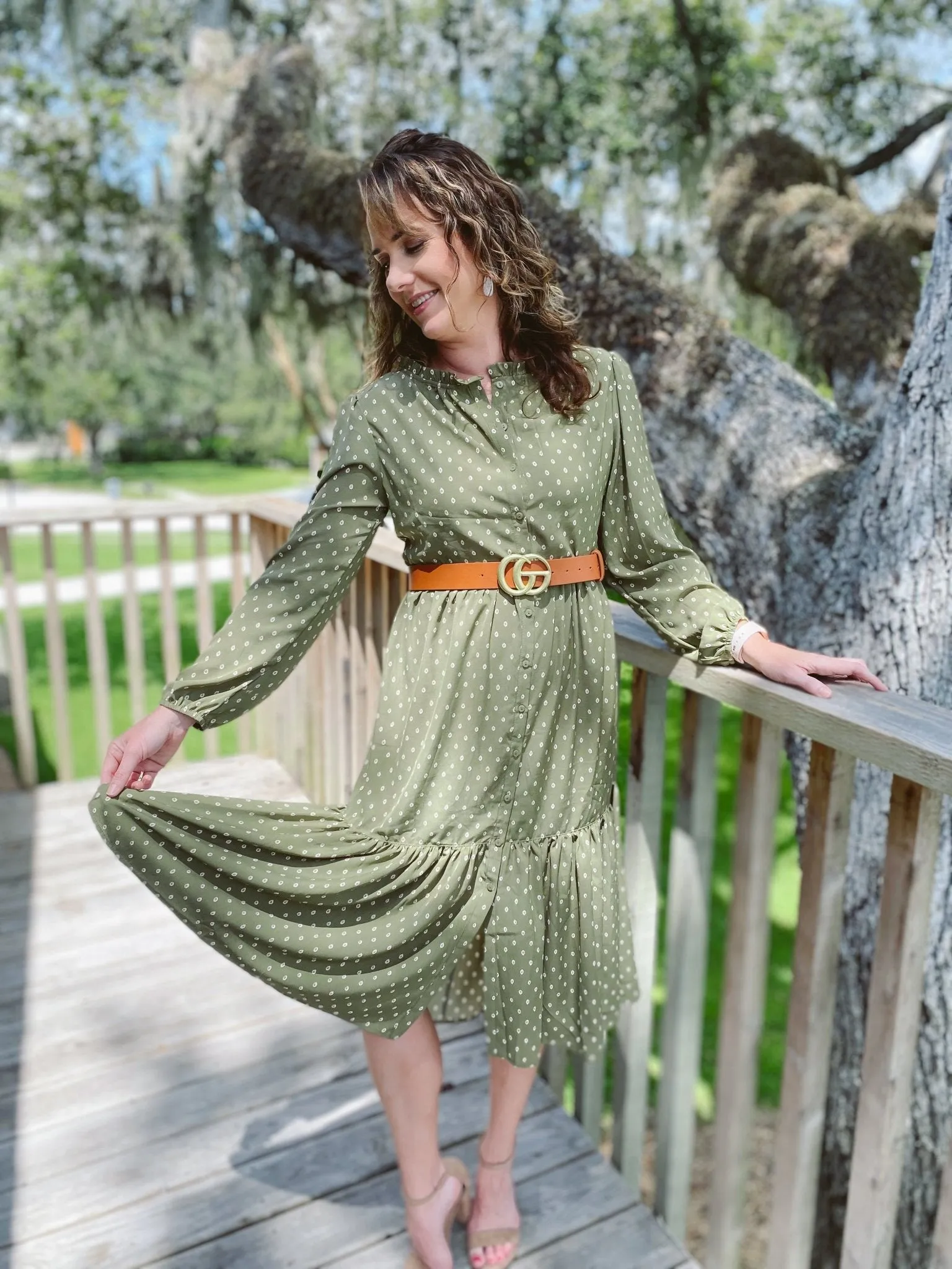 Boho Dot Midi Dress