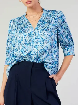 Boho Print Blouse - Blue Multi FINAL SALE