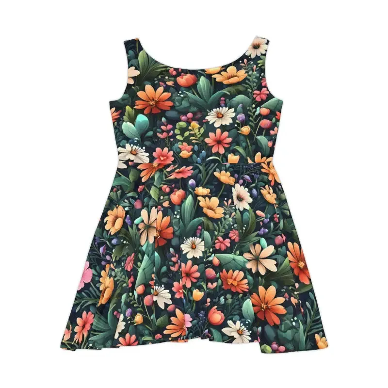Bold Skater Dress with Large Flowers for Chic Women