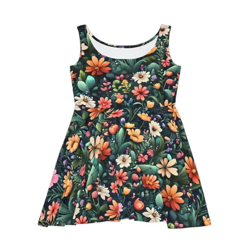 Bold Skater Dress with Large Flowers for Chic Women