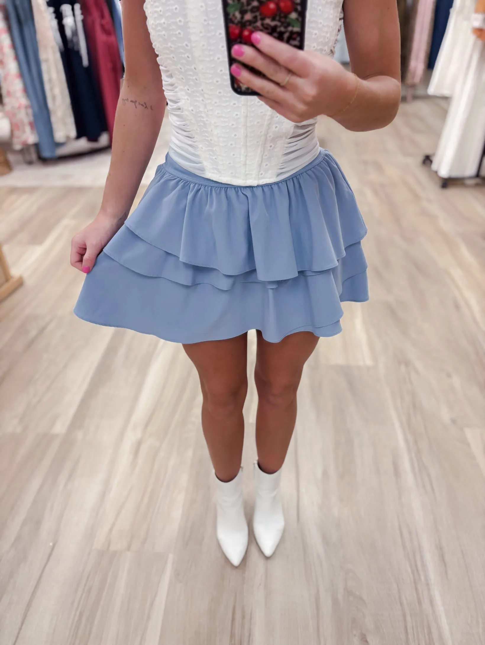 Bounce Back Sky Blue Skirt