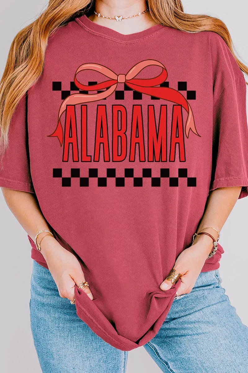 Bow Alabama Check Comfort Colors Adult Ring-Spun Cotton Tee