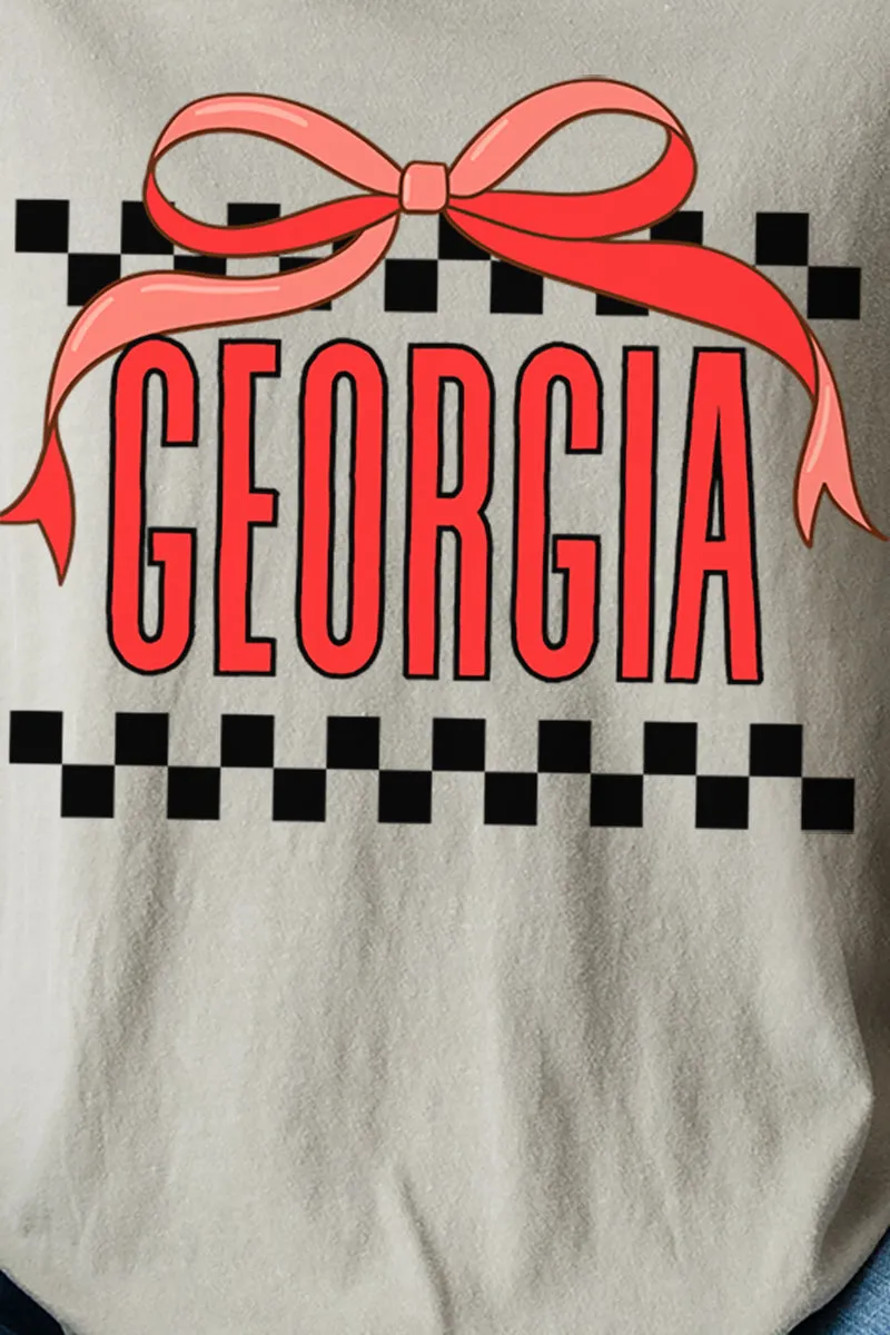 Bow Georgia Check Comfort Colors Adult Ring-Spun Cotton Tee