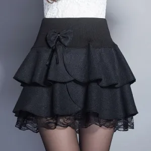 Bowknot Woolen Skirt