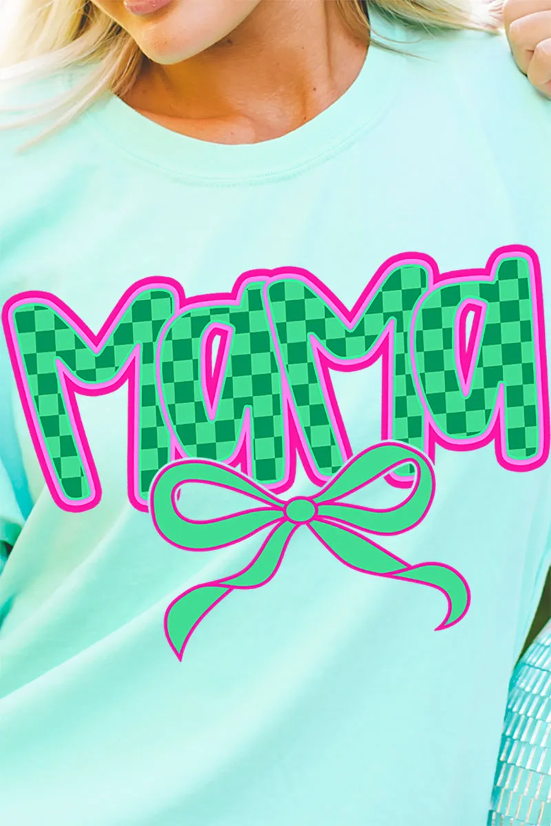 Bright Checkered Mama Comfort Colors Adult Ring-Spun Cotton Tee