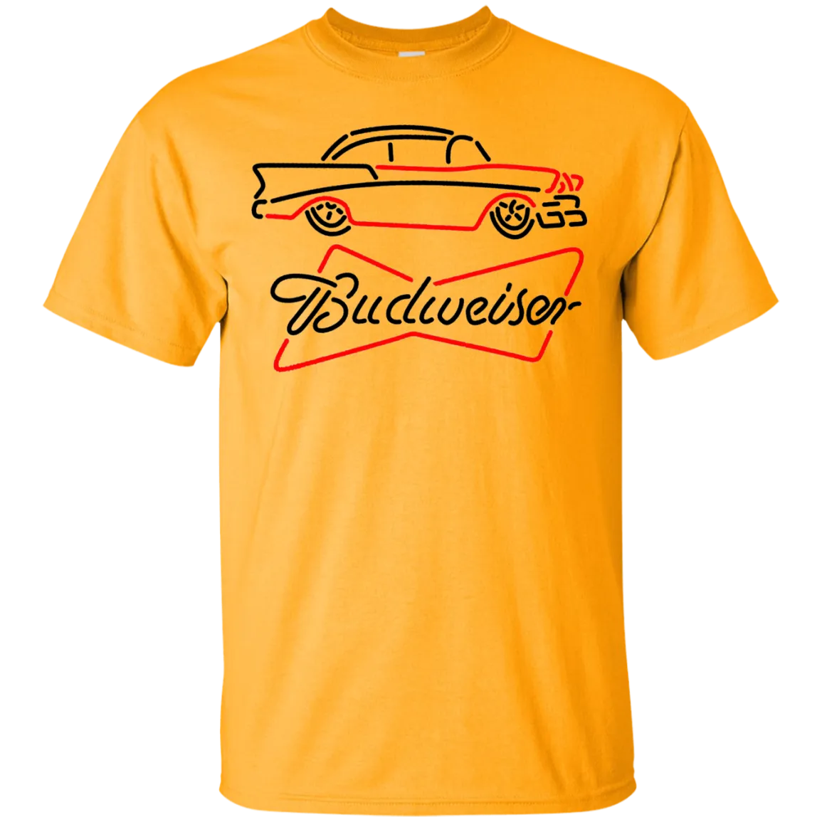 Budweiser Beer T-Shirt Custom Designed Graphic Pattern Retro Car