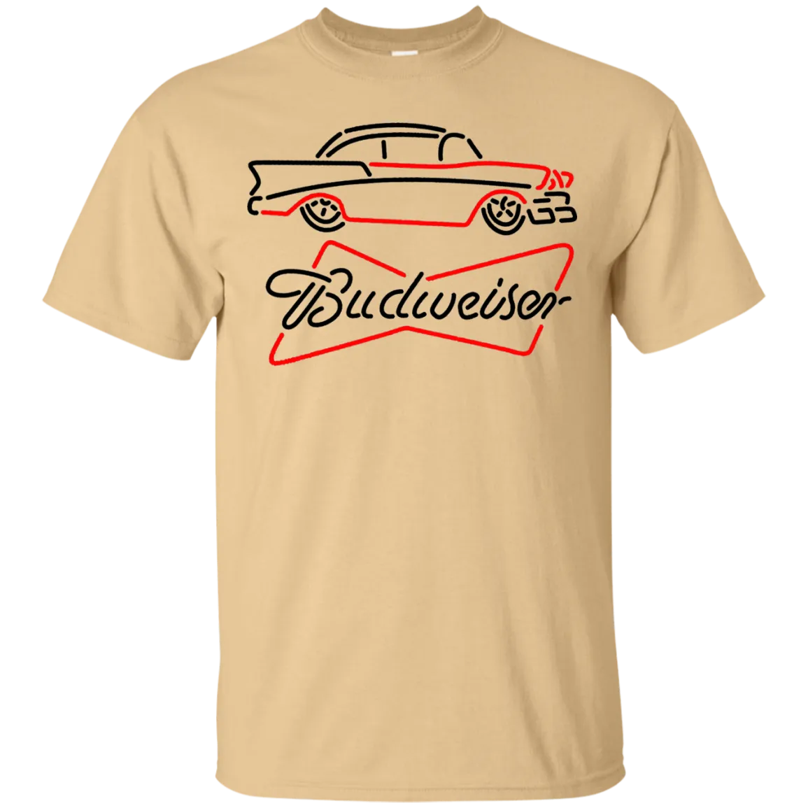 Budweiser Beer T-Shirt Custom Designed Graphic Pattern Retro Car