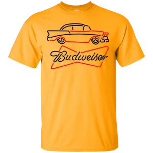 Budweiser Beer T-Shirt Custom Designed Graphic Pattern Retro Car