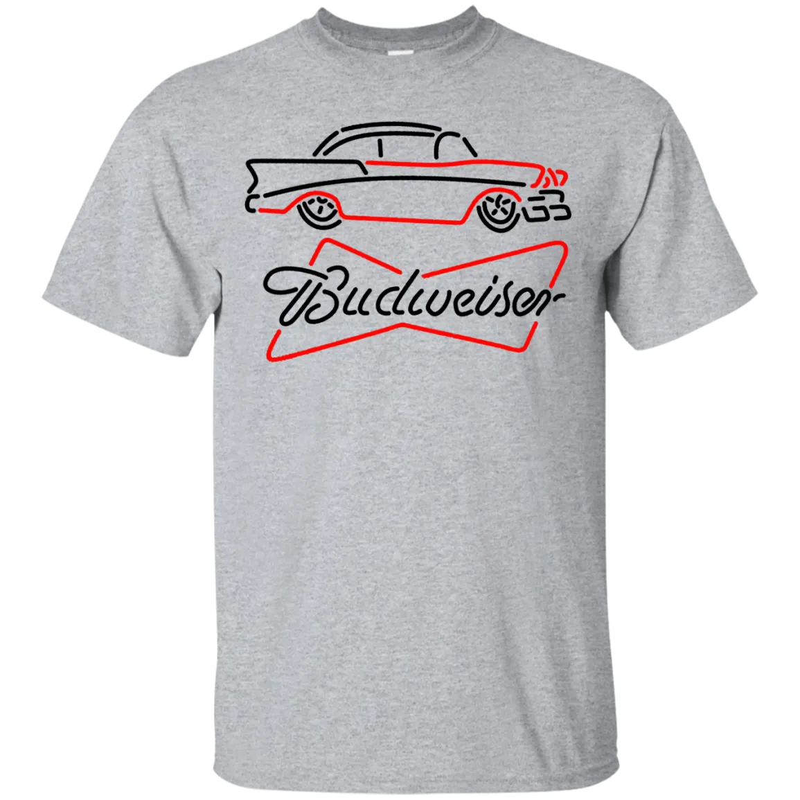 Budweiser Beer T-Shirt Custom Designed Graphic Pattern Retro Car