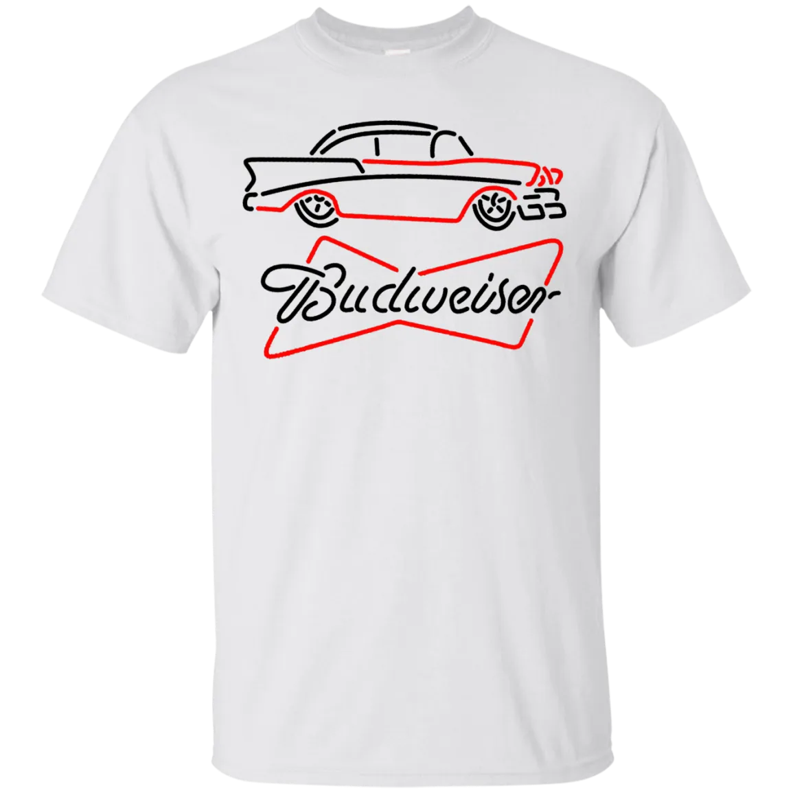 Budweiser Beer T-Shirt Custom Designed Graphic Pattern Retro Car