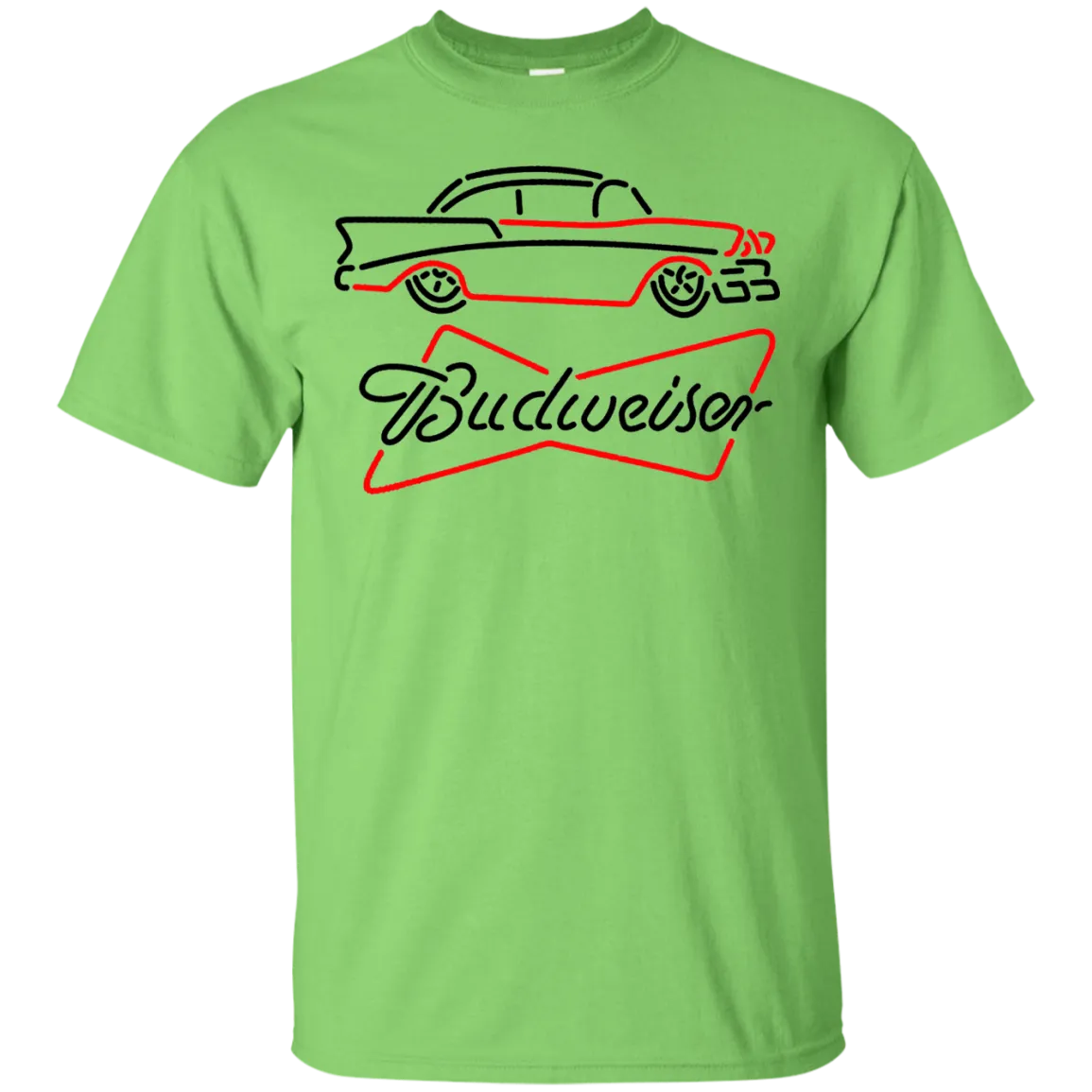 Budweiser Beer T-Shirt Custom Designed Graphic Pattern Retro Car