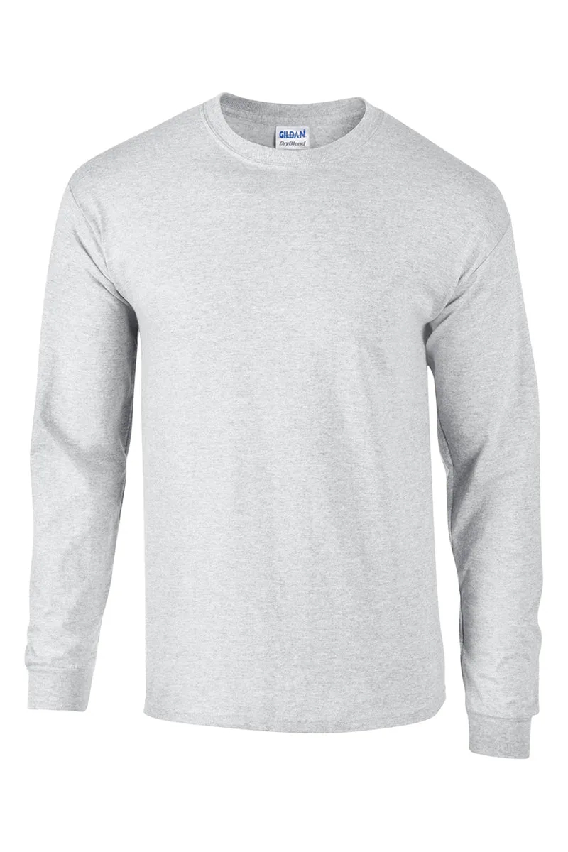 Buffalo Plaid Vine Monogram DryBlend Adult Long Sleeve Tee