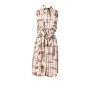 Burberry Classic Pink Plaid Collared Dress