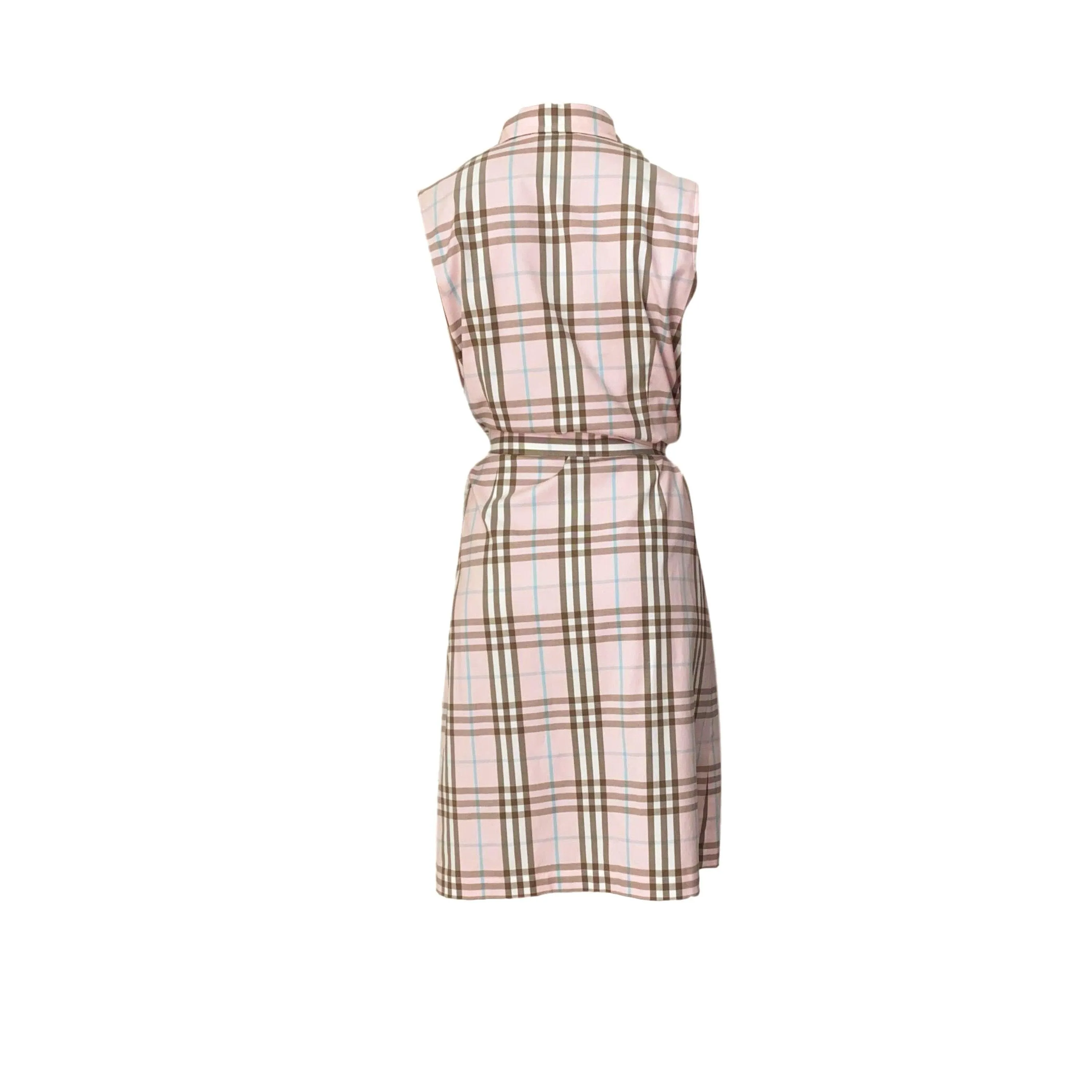Burberry Classic Pink Plaid Collared Dress