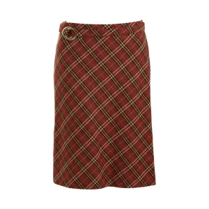 Burberry Red Plaid Skirt