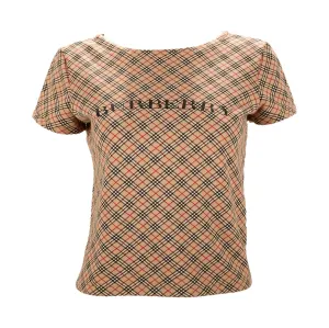 Burberry Tan Plaid Logo Shirt
