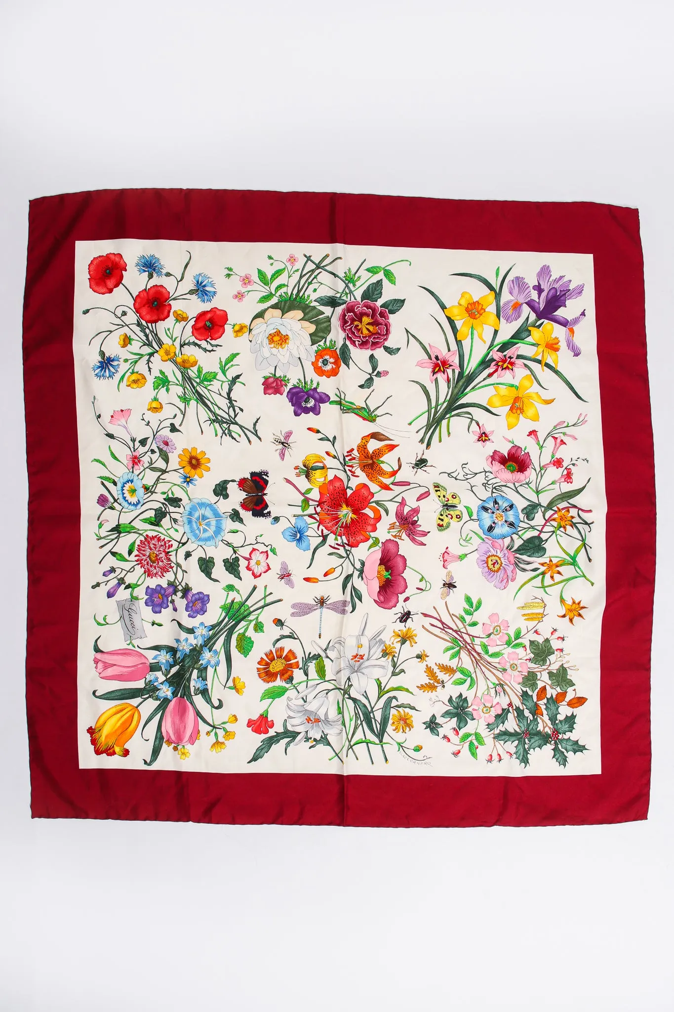 Burgundy Flora Scarf