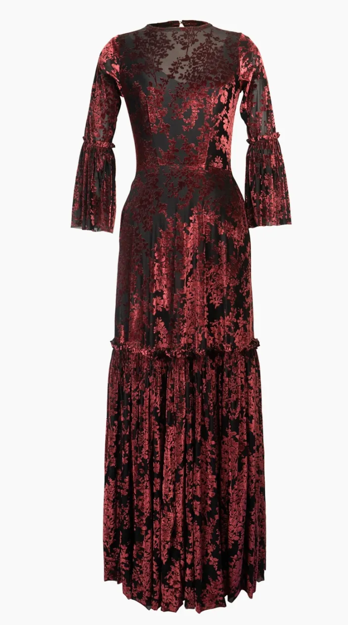 Capulet Burnout Velvet Dress with Slip