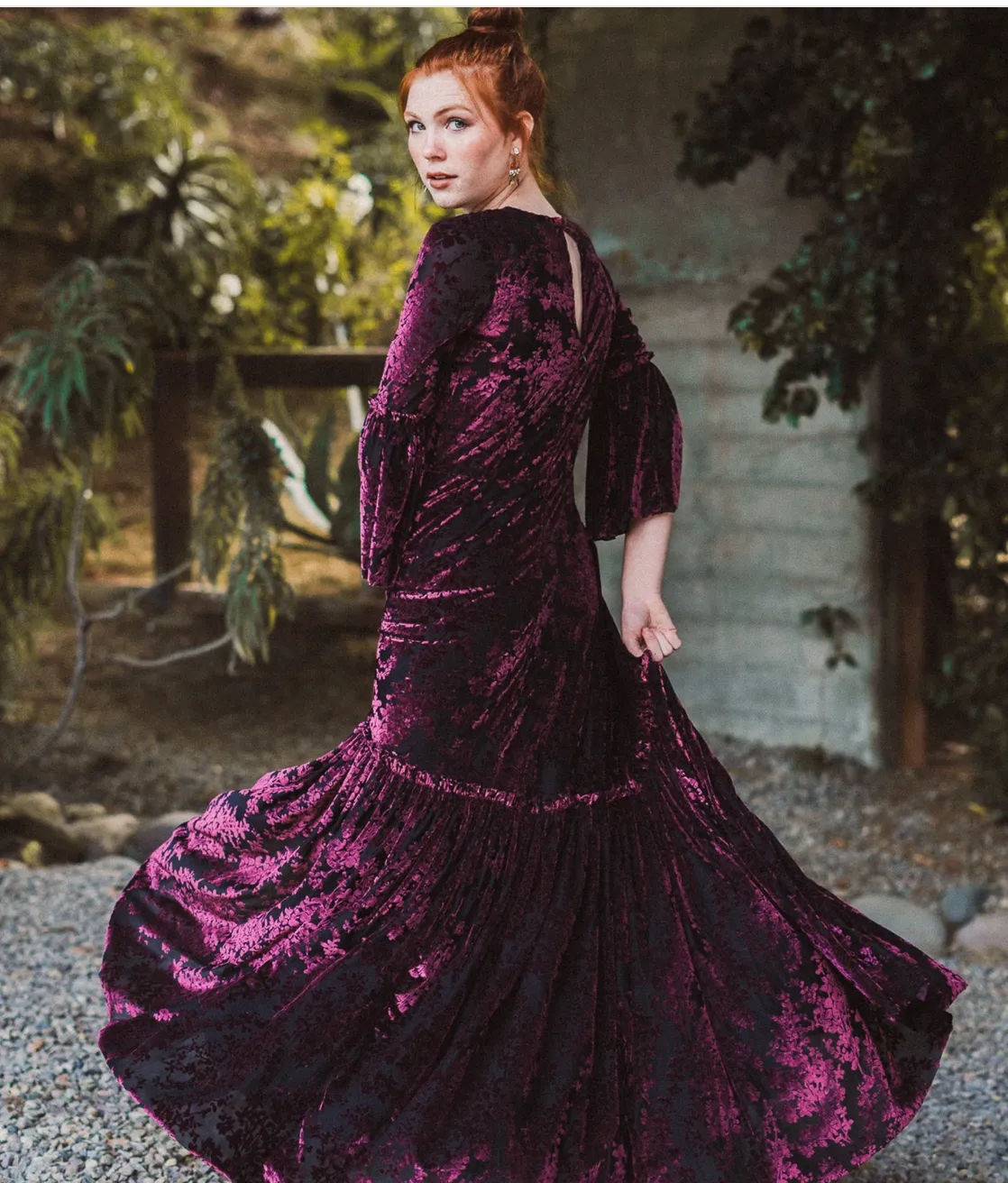 Capulet Burnout Velvet Dress with Slip