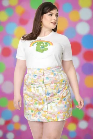 Care Bears x Unique Vintage Plus Size Kingdom Of Caring Print Mini Skirt