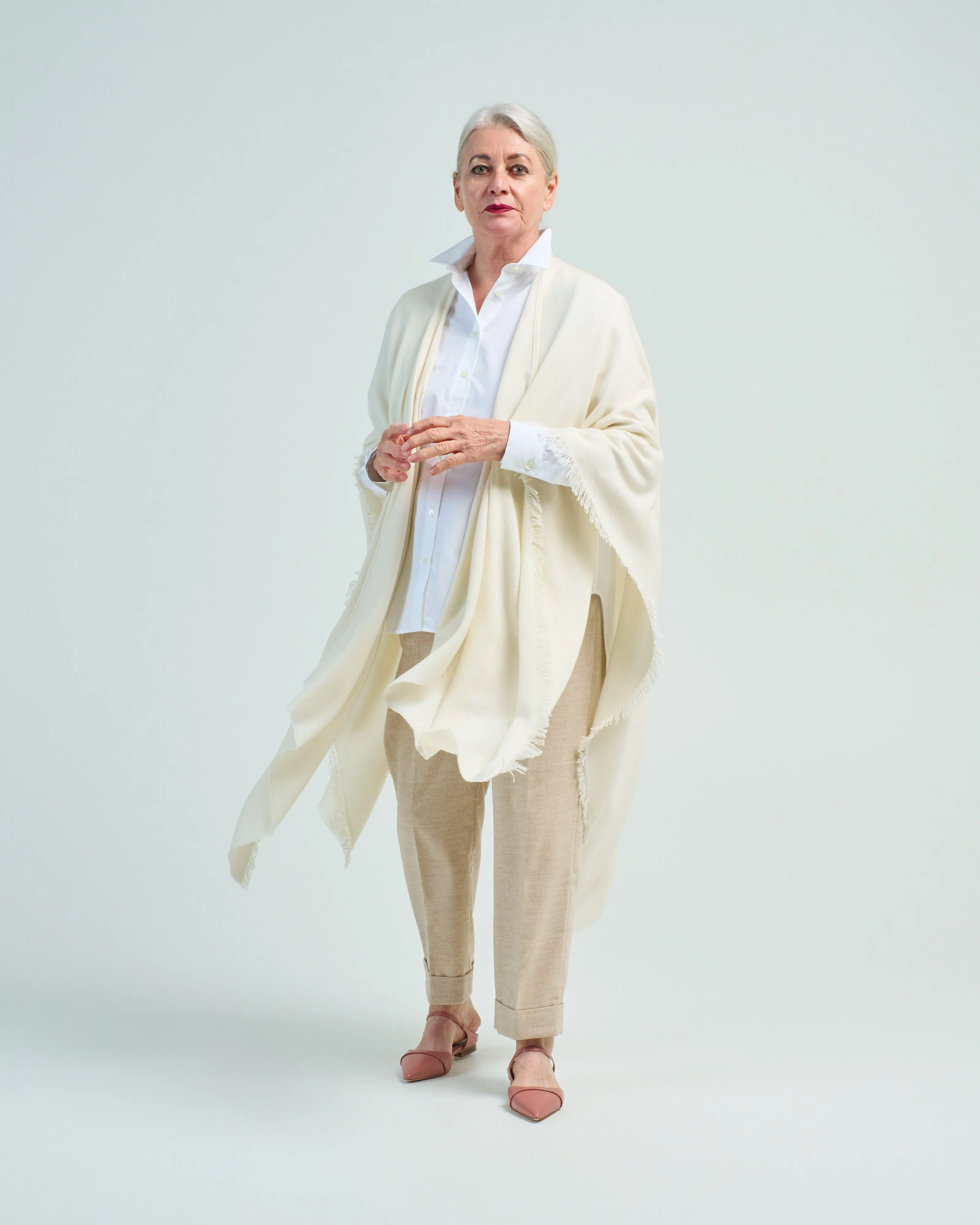 cashmere/silk woven over dyed wrap
