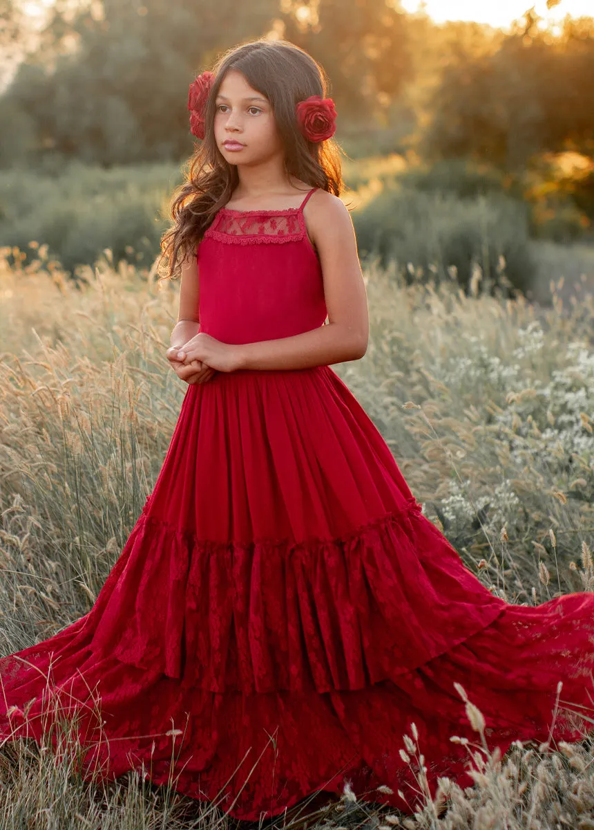 Catrin Dress in Crimson