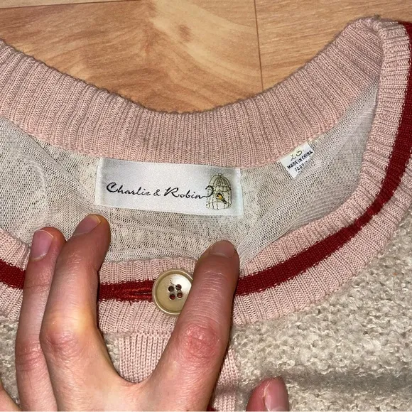 Charlie &amp; Robin Anthropologie romantic boho tiered tulle cardigan Sweater size S