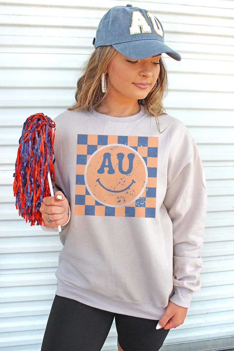 Checkerboard Happy AU Unisex NuBlend Crew Sweatshirt