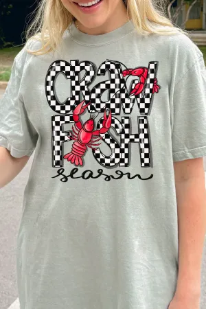Checkered Crawfish Season Comfort Colors Adult Ring-Spun Cotton Tee
