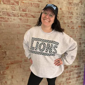 Checkered Lions Crewneck Sweatshirt