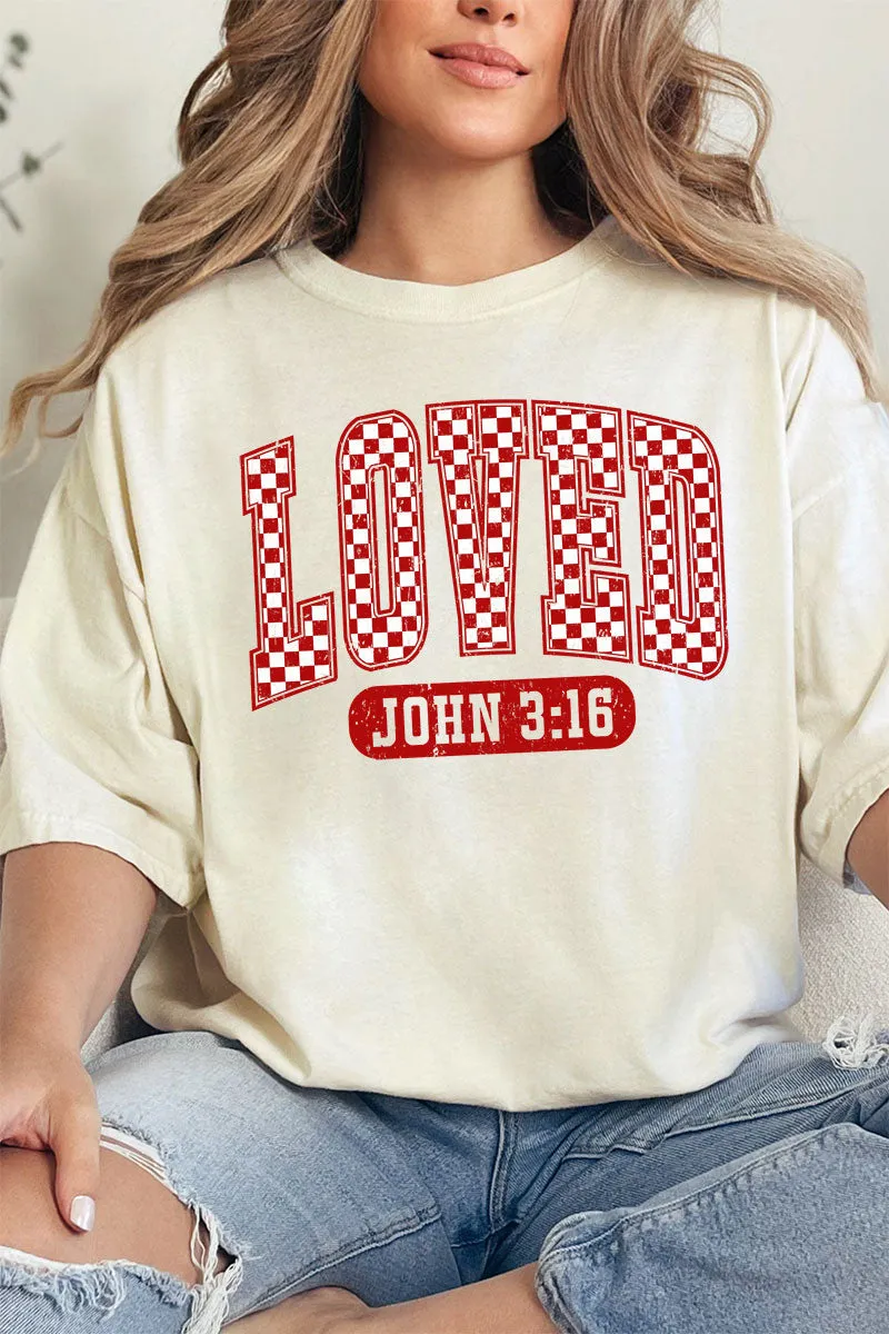 Checkered Loved Comfort Colors Adult Ring-Spun Cotton Tee