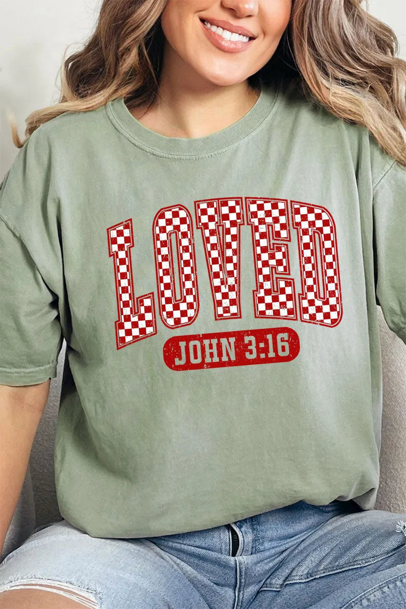 Checkered Loved Comfort Colors Adult Ring-Spun Cotton Tee